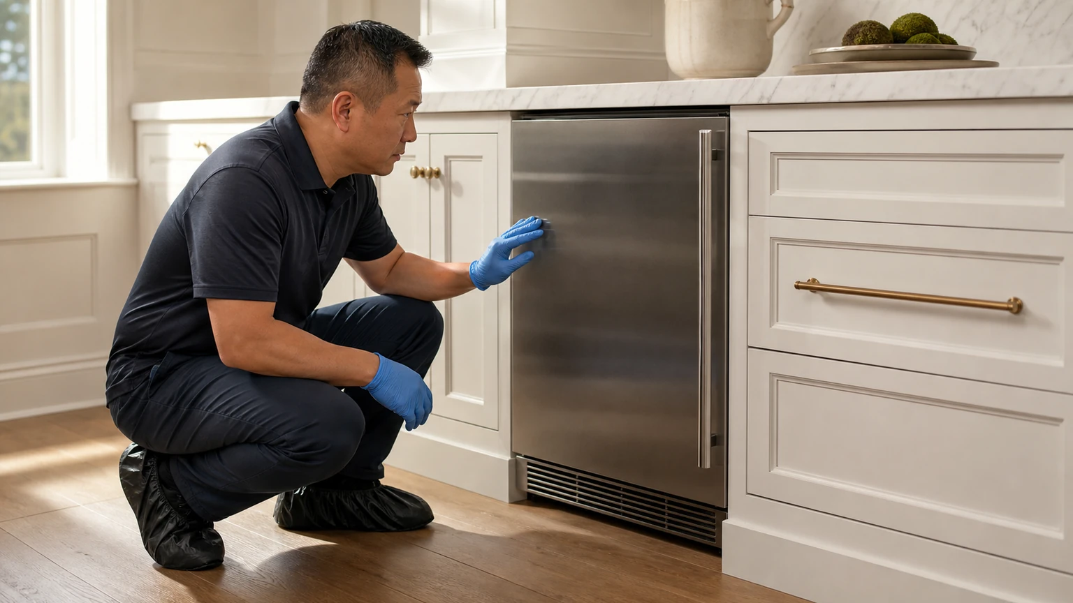 Undercounter ice maker diagnostic visit in the service area