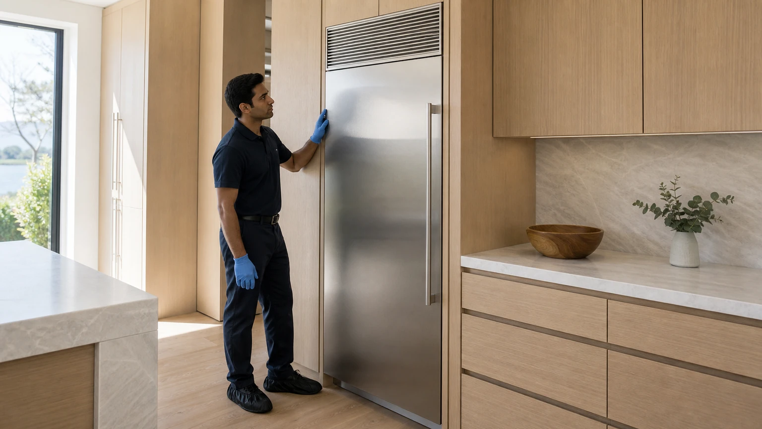 Built-in refrigerator diagnostic visit in the service area
