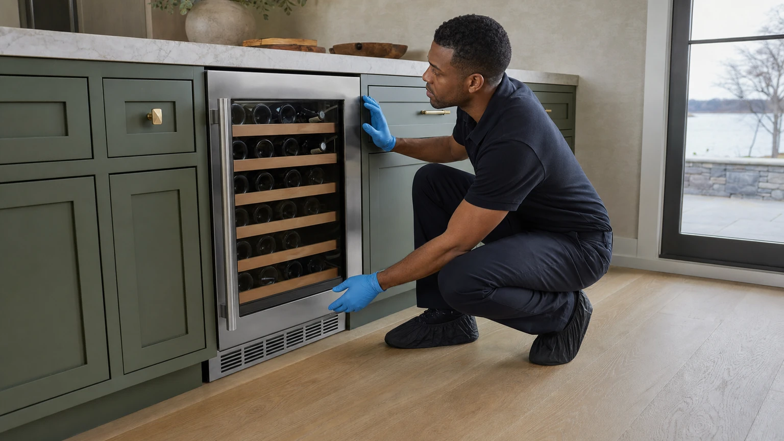 Built-in wine cooler diagnostic visit in the service area